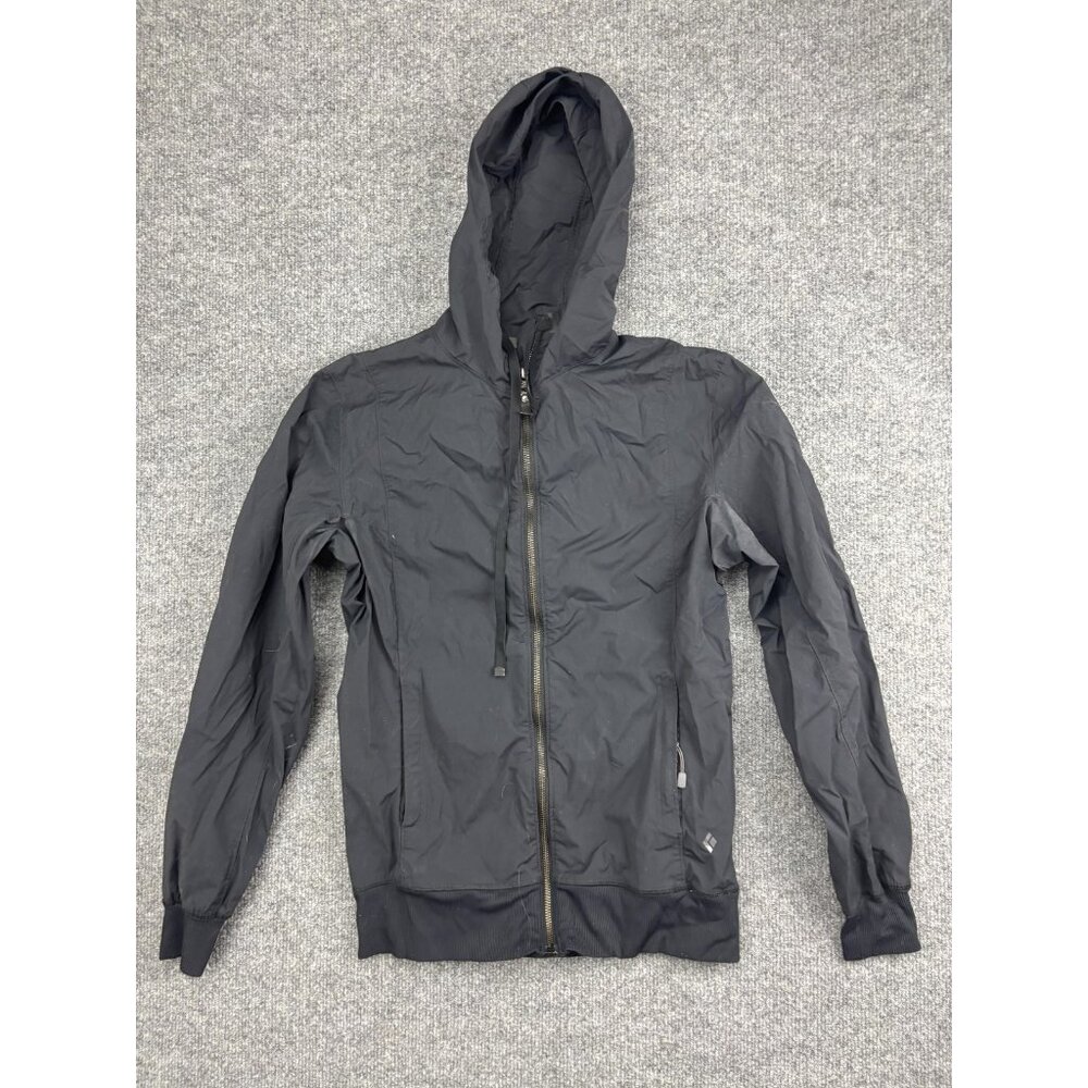 Black Diamond Jacket Womens XS Black Hooded Zip Windbreaker Lightweight Hiking‎